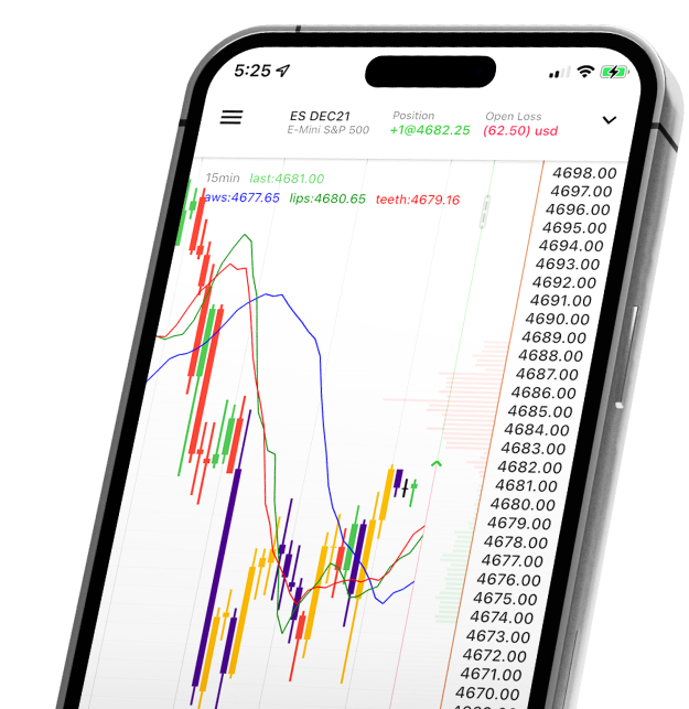 NinjaTrader Prop mobile app showing platform features and trading workflows on a phone.