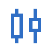 candlestick chart blue